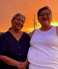 Valerie and Cheryl at sunset