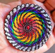 Rainbow-colored basket